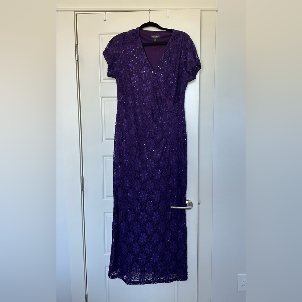 purple connected apparel dress